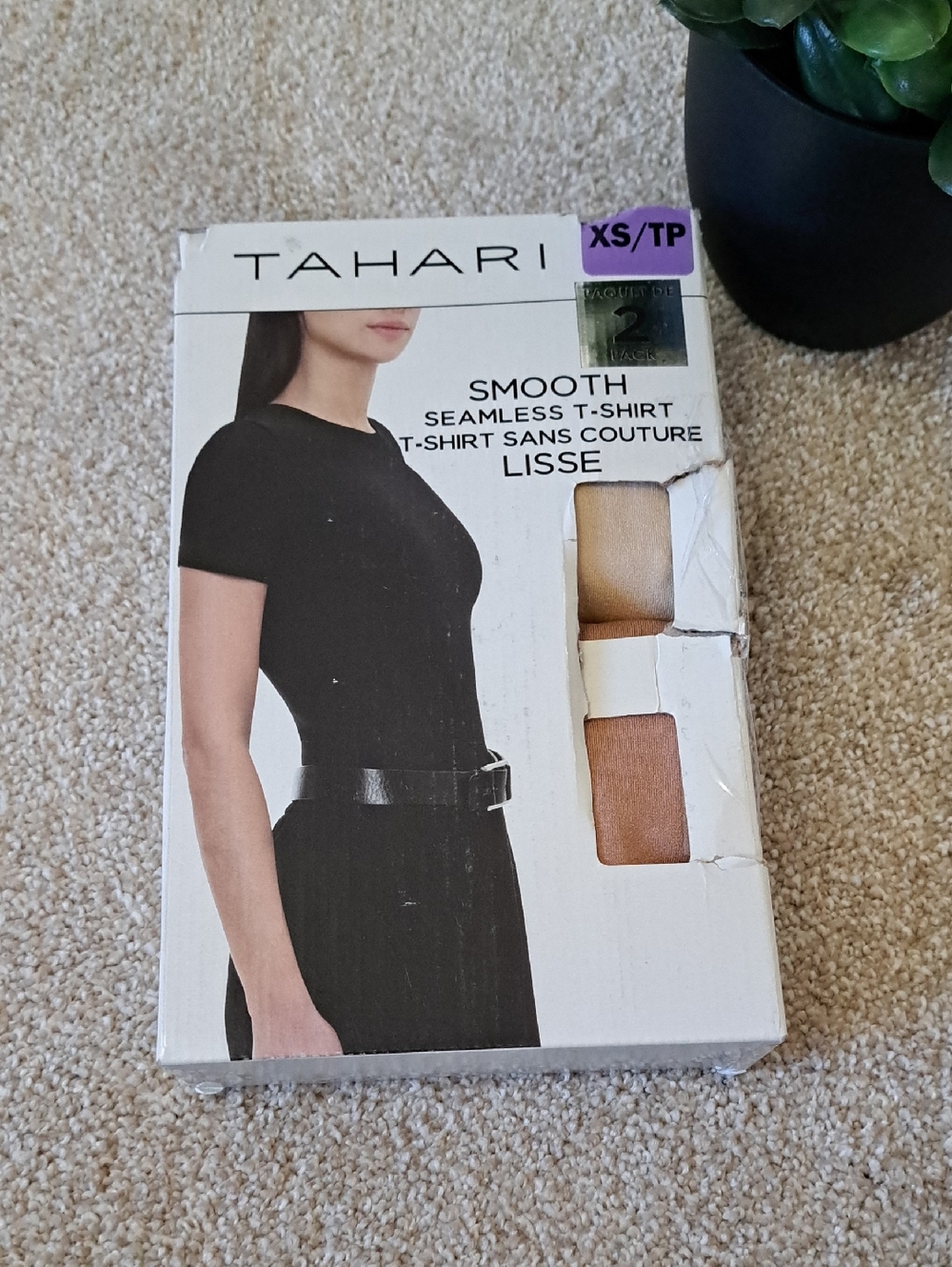Tahari Smooth Tees 2 Pack Beige Tan Brown  Stretch Short Sleeve Womens Size XS - Picture 6 of 12